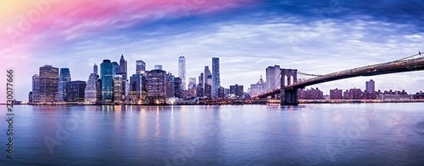 Obraz New York city sunset panorama 