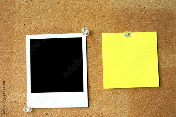 Fototapeta blank post-it and polaroid