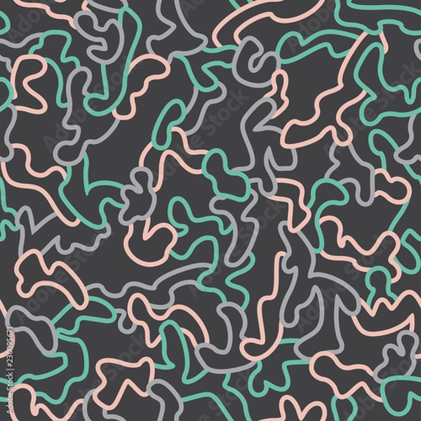 Obraz Seamless fashion pattern with curved elements