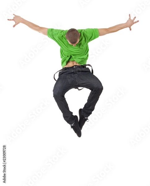 Fototapeta dancer makes a difficult jump