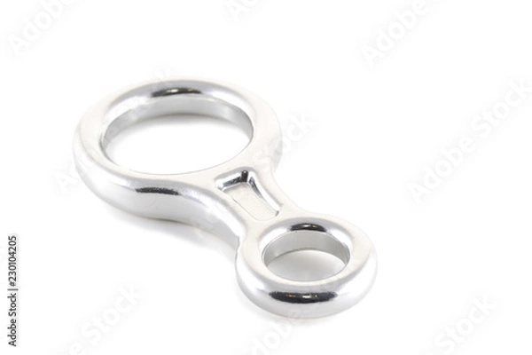 Obraz Climber gears safety rope knot figure eight