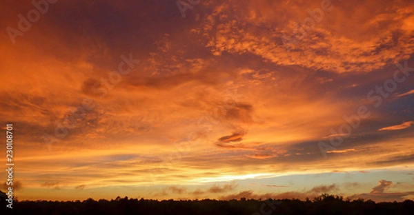 Obraz Orange clouded sunset