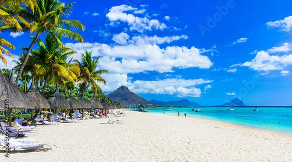 Obraz Best tropical beaches. Flic en Flac in Mauritius island