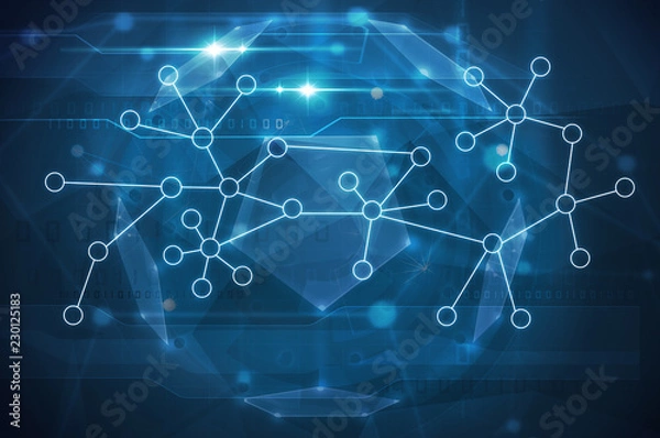 Obraz molecules. biotechnology abstract background