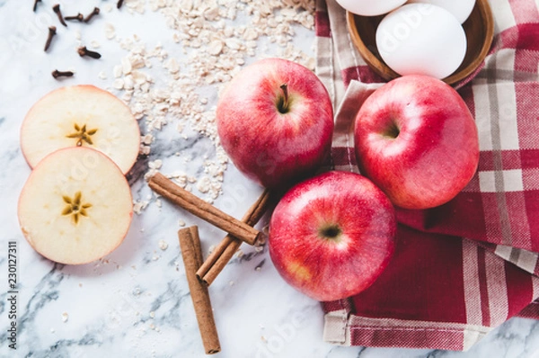 Obraz baking ingredients for apple crisp
