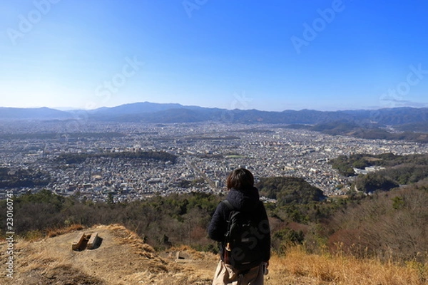 Obraz 大文字山の頂上と女の子