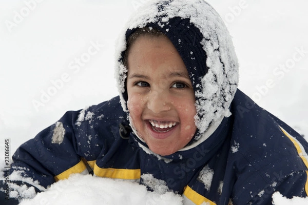 Obraz Boy in snow