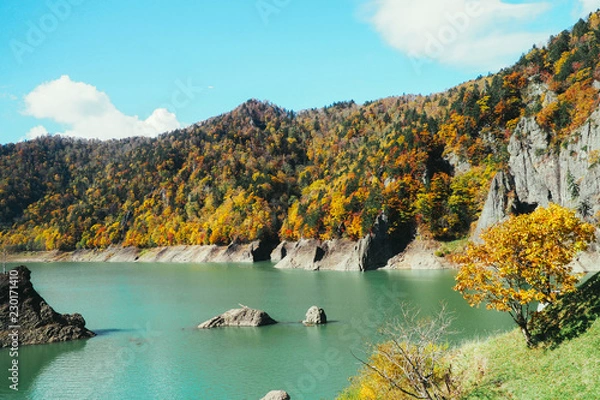 Fototapeta 定山渓 豊平峡の紅葉