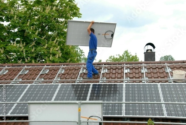 Obraz Photovoltaik-Installation