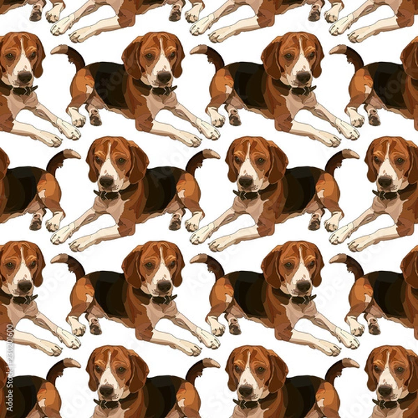 Fototapeta Seamless background with dogs