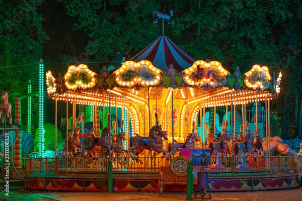 Obraz carousel at night