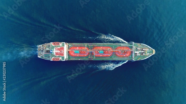 Fototapeta Ship tanker gas LPG top speed on the sea for transportation.