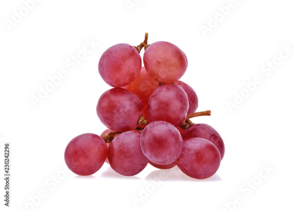 Fototapeta red grapes isolated on white background