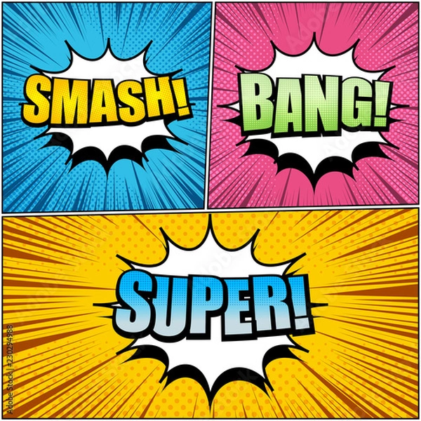 Obraz Comic book page bright composition