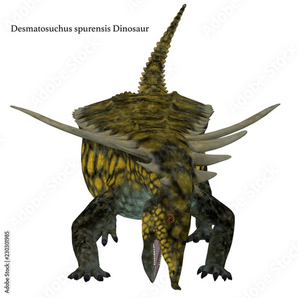 Fototapeta Desmatosuchus Dinosaur Front with Font