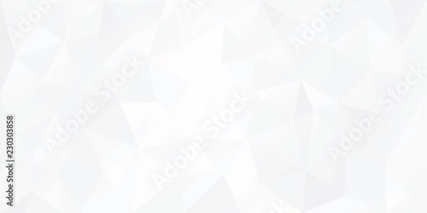 Obraz White Triangular Faset Abstract Low poly Geometric polygonal background  with copy space