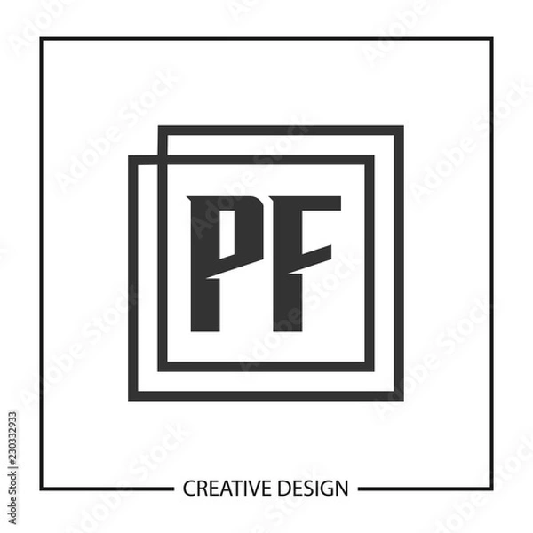 Obraz Initial PF Letter Logo Template Design