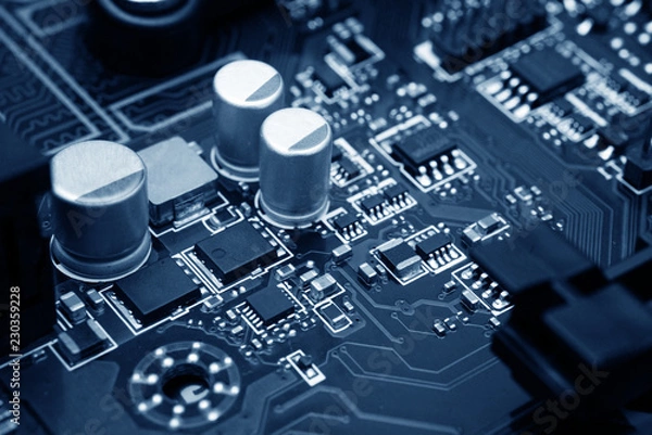 Fototapeta computer digital chip with motherboard