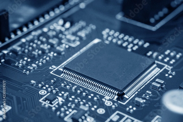 Fototapeta electronic circuit board with processor
