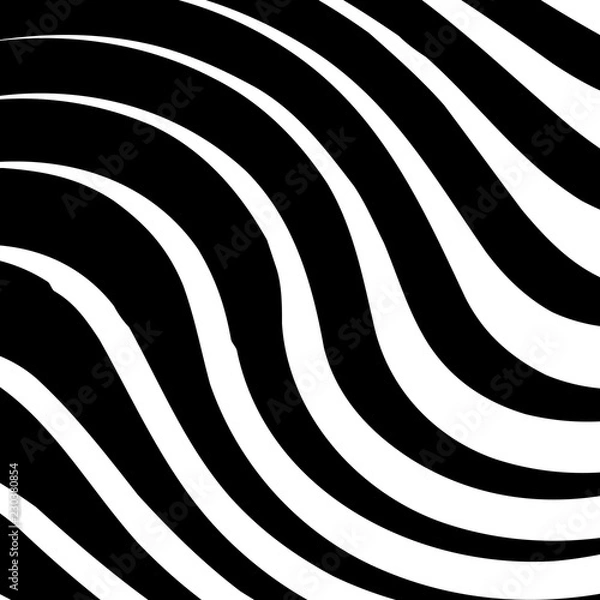 Fototapeta Abstract Warped Black and White Lines Background
