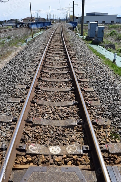 Fototapeta 鉄道線路 羽越本線