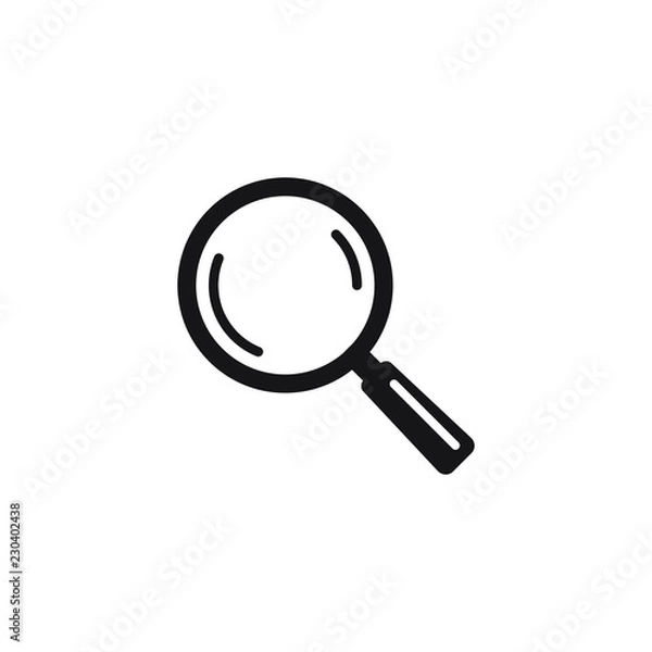 Fototapeta Search icon. Magnifying glass icon, vector magnifier or loupe sign.