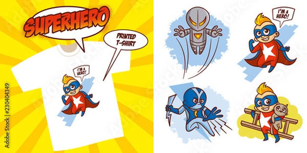 Obraz Superhero character Superheroes Set Vector illustration design