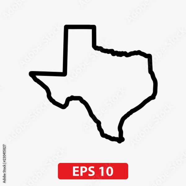 Fototapeta Map of Texas. Vector