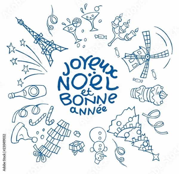 Fototapeta Merry Christmas and a happy new year