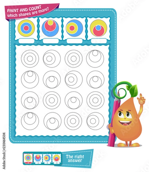 Obraz Game How many  shapes  paint