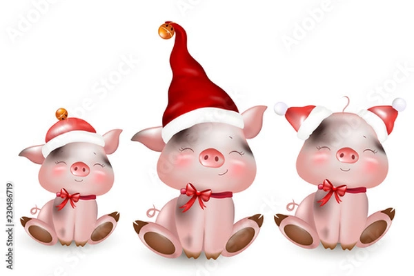 Fototapeta The year of the pig. Happy New Year