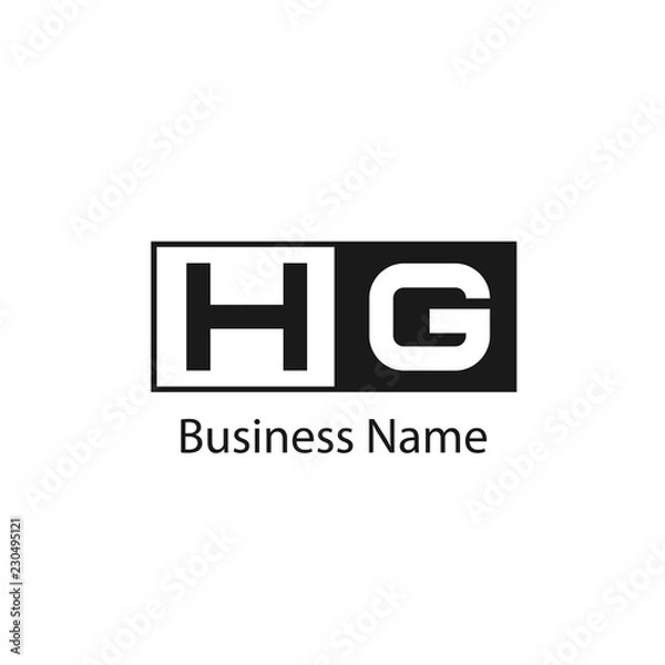 Obraz Initial Letter HG Logo Template Design