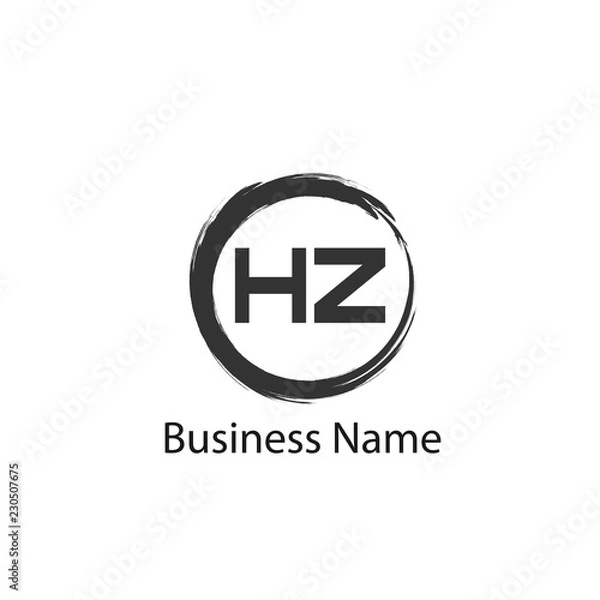 Obraz Initial Letter HZ Logo Template Design