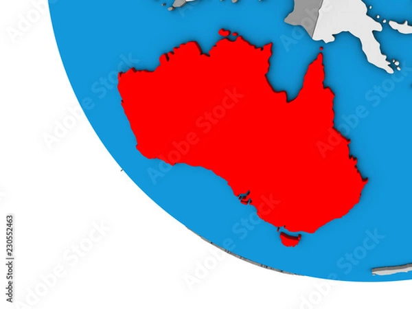 Fototapeta Australia on simple 3D globe.