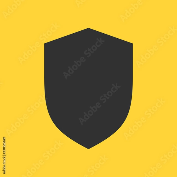 Obraz shield flat icon, solid vector illustration, pictogram isolated on yellow.
