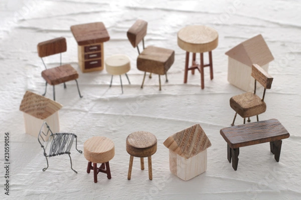 Fototapeta ミニチュアの家具
