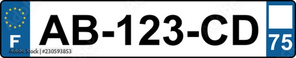 Obraz Francuska tablica rejestracyjna