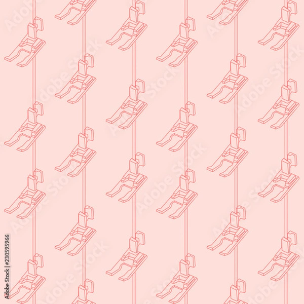 Fototapeta Pink needle foot seamless pattern