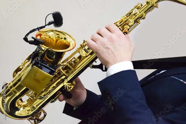 Fototapeta Musician playing  saxophone 