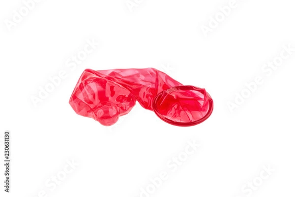 Fototapeta Condom isolated on white background, ready to use