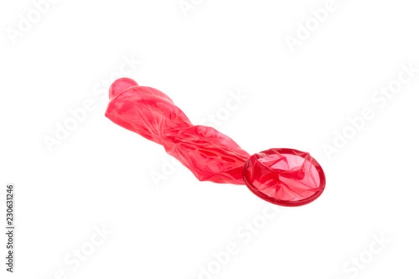 Fototapeta Condom isolated on white background, ready to use