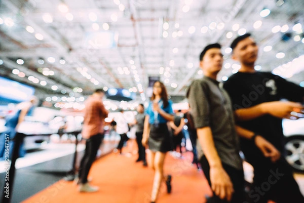 Obraz Royalty high quality free stock photo of abstract blur and defocused car and motor exhibition show event with copy space for text or advertising or background