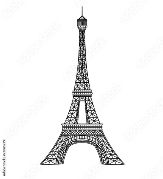 Obraz Eiffel tower vector illustration