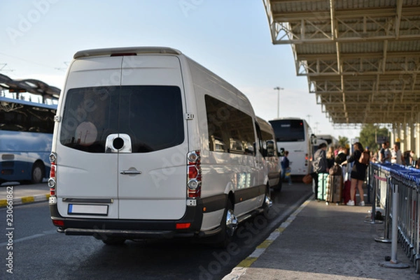 Obraz minibus travel transfer service in airport
