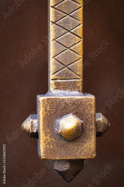 Fototapeta wrought-iron gates, ornamental forging, forged elements close-up