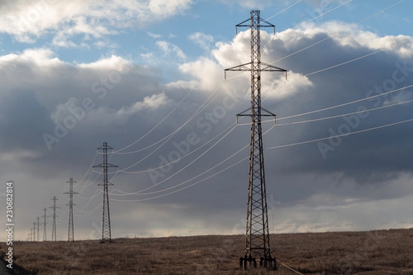 Obraz High voltage posts. Norilsk.