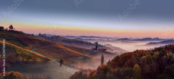 Fototapeta View from Südsteiermark, Austria towards Stajerska, Slovenia