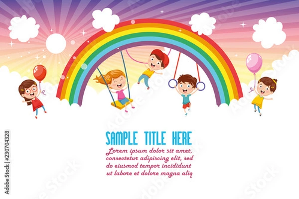 Fototapeta Vector Ilustration Of Colorful Nature Scene