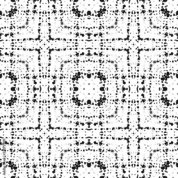 Fototapeta Black and White Seamless Ethnic Pattern. Tribal