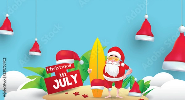 Obraz christmas in july design with 3d concept